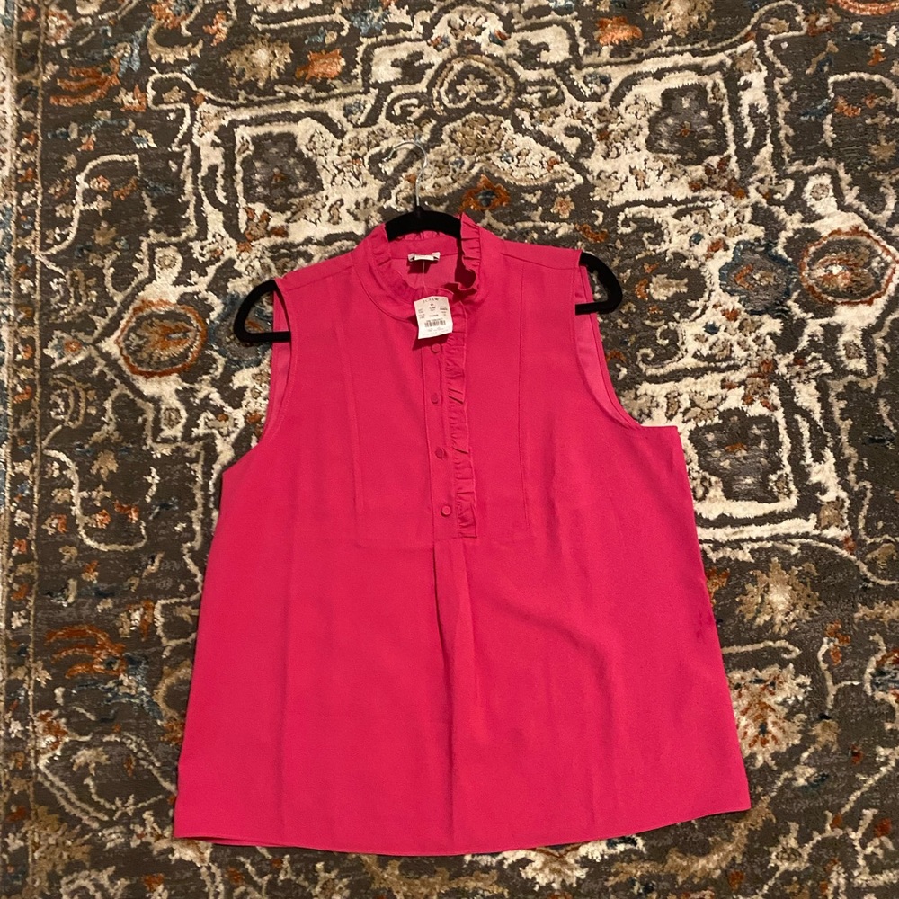 NWT J.Crew Pink Popover Shell Sleeveless 12